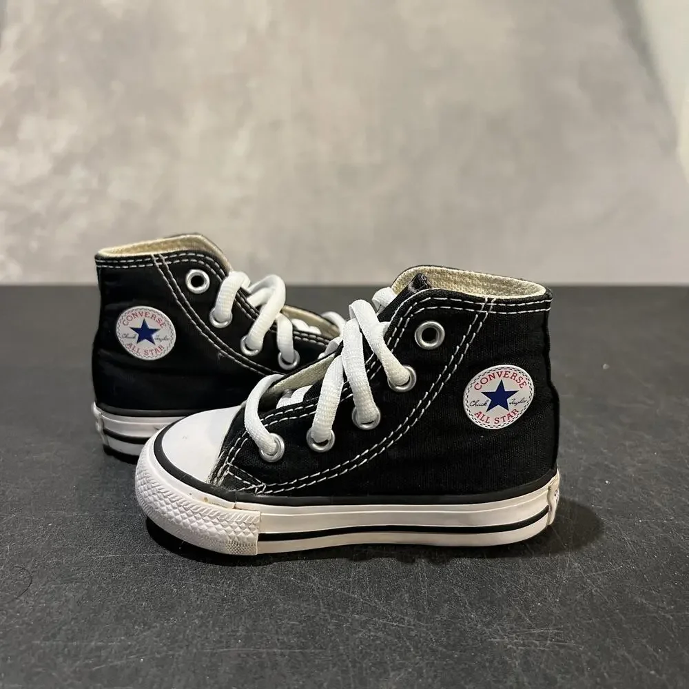 Converse Chuck Taylor All Star Shoes Toddler Size 4C Black Canvas High Top 7J231